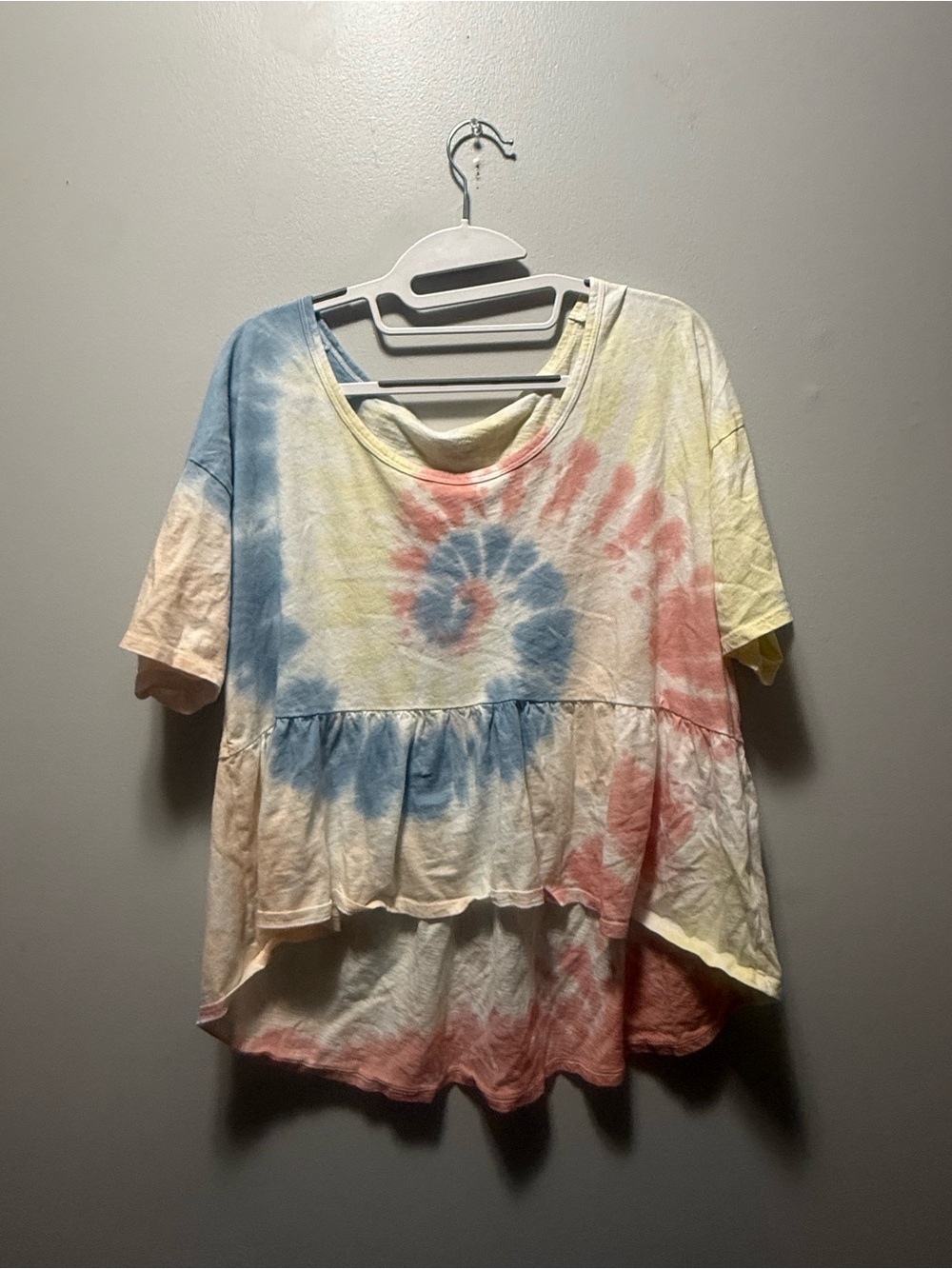 Tie-Dye Peplum Top